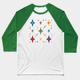 Mid Century Modern Cosmic Stars Baseball T-Shirt